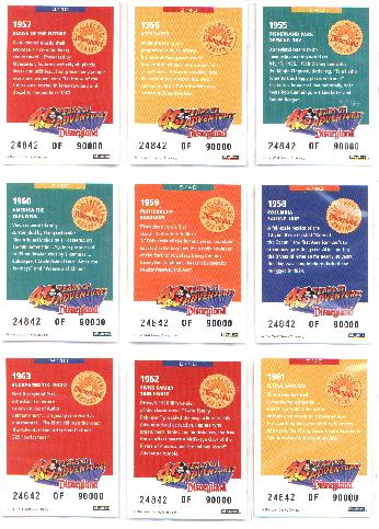 DISNEYLAND - COMPLETE SET OF 40th ANNIVERSARY COLLECTOR CARDS