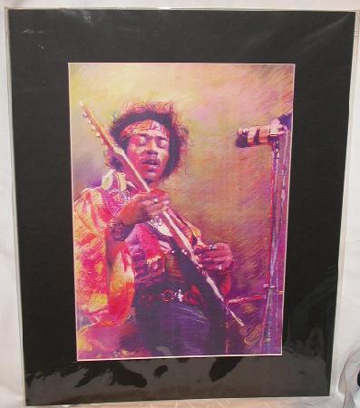 JIMI HENDRIX IN CONCERT - MATTED ART PRINT