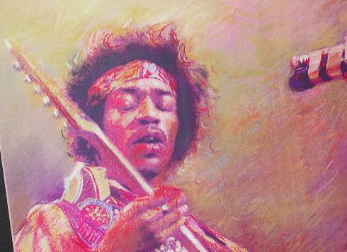 JIMI HENDRIX IN CONCERT - MATTED ART PRINT