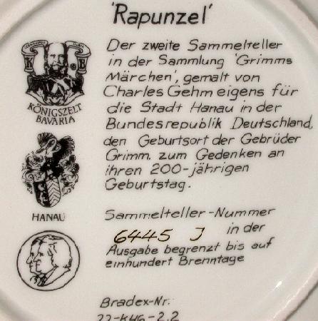 GRIMM FAIRY TALES COLLECTOR PLATE -