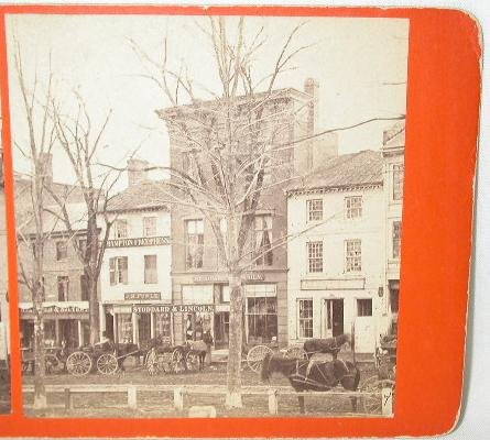 VERY EARLY STEREOVIEW - HAMPTON FREE PRESS NEWSPAPER OFFICE