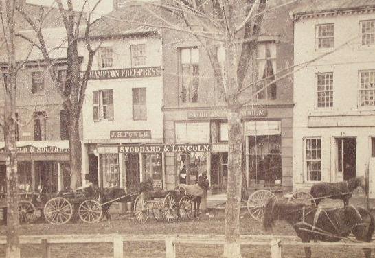 VERY EARLY STEREOVIEW - HAMPTON FREE PRESS NEWSPAPER OFFICE