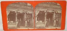 OLD STORE FRONT STEREOVIEW - GEORGE HANNAH PRINTING