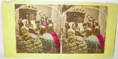 OLD HAND COLORED STEREOVIEW