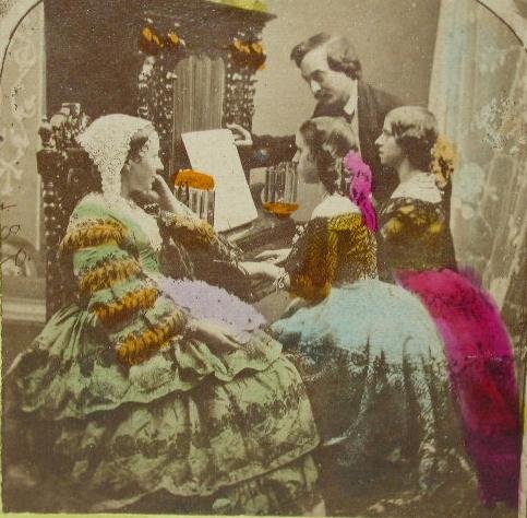 OLD HAND COLORED STEREOVIEW