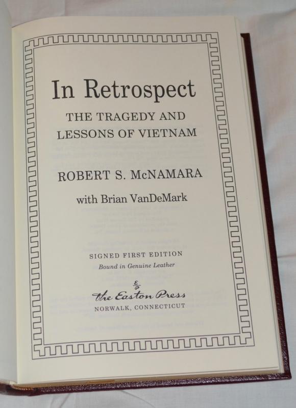 IN RETROSPECT BY ROBERT MCNAMARA - AUTOGRAPHED COPY!