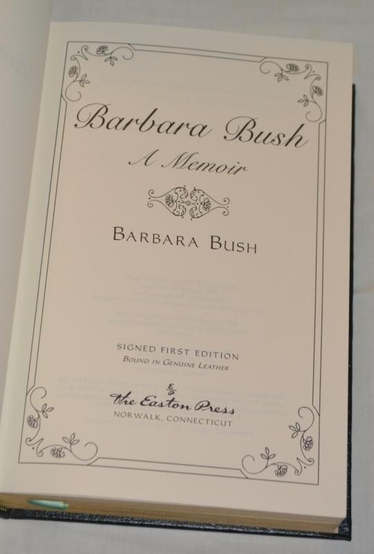 A MEMOIR BY BARBARA BUSH - AUTOGRAPHED COPY!