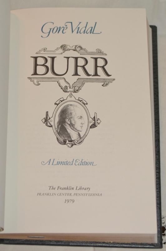 BURR BY GORE VIDAL - AUTOGRAPHED COPY!