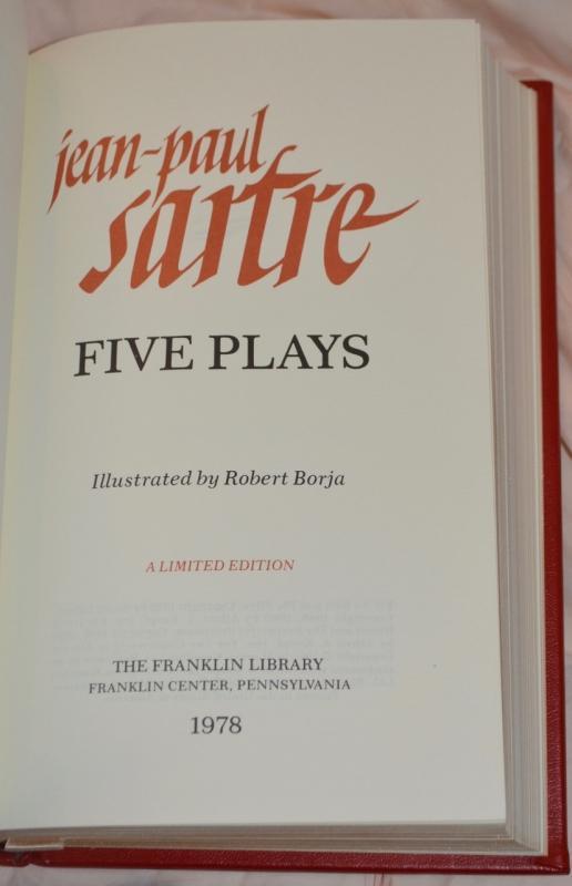 FIVE PLAYS by JEAN PAUL SARTRE - AUTOGRAPHED COPY!