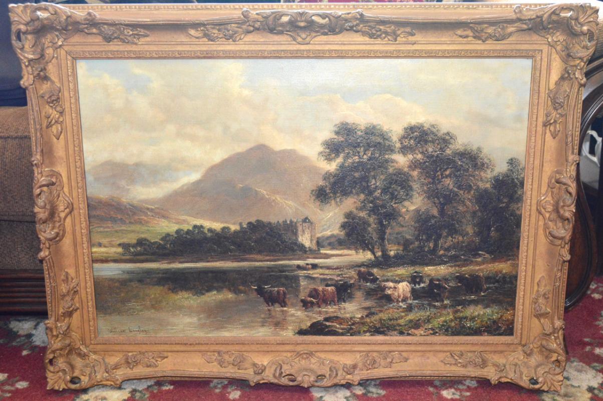 WILLIAM LANGLEY - OIL ON CANVAS IN BEAUTIFUL ORNATE FRAME