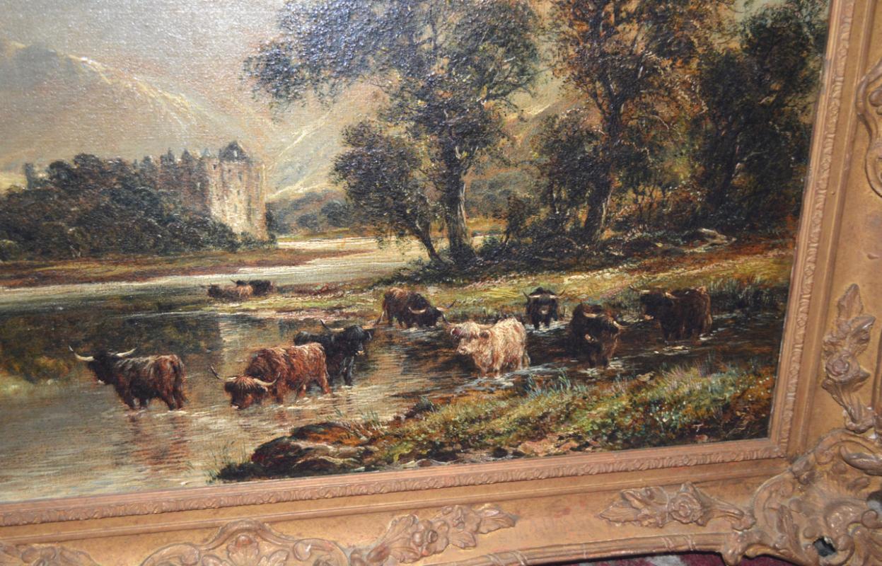 WILLIAM LANGLEY - OIL ON CANVAS IN BEAUTIFUL ORNATE FRAME