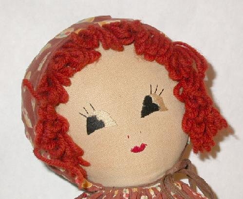 HAND MADE CLOTH DOLL WITH STITCHED FACE