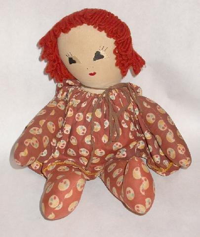 HAND MADE CLOTH DOLL WITH STITCHED FACE