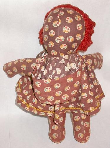 HAND MADE CLOTH DOLL WITH STITCHED FACE