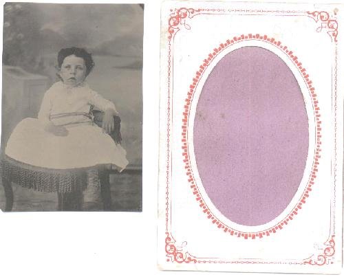 TINTYPE OF CUTE LITTLE GIRL SITTING IN CHAIR