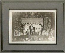 MINSTREL SHOW CAST PHOTO WITH BLACK FACE PERFORMERS