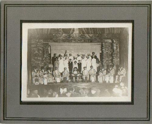 MINSTREL SHOW CAST PHOTO WITH BLACK FACE PERFORMERS