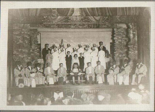 MINSTREL SHOW CAST PHOTO WITH BLACK FACE PERFORMERS
