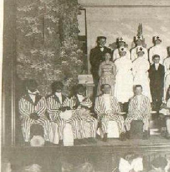 MINSTREL SHOW CAST PHOTO WITH BLACK FACE PERFORMERS