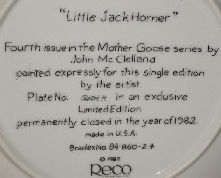 MOTHER GOOSE COLLECTOR PLATE -