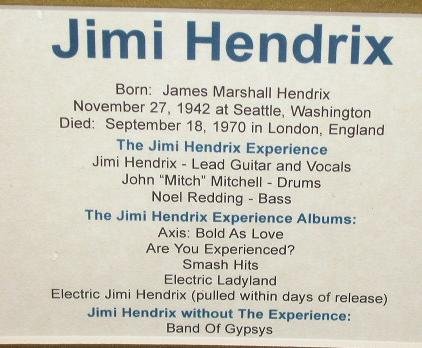 JIMI HENDRIX - MATTED BIOGRAPHY ART