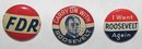 THREE FRANKLIN ROOSEVELT PINBACKS