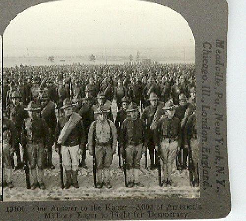 WORLD WAR I STEREOVIEW - ANSWER TO THE KAISER