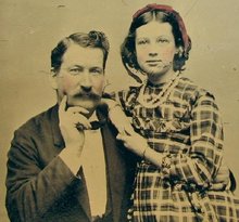 FATHER AND DAUGHTER - 1860s TINTYPE PHOTOGRAPH