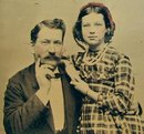 FATHER AND DAUGHTER - 1860s TINTYPE PHOTOGRAPH
