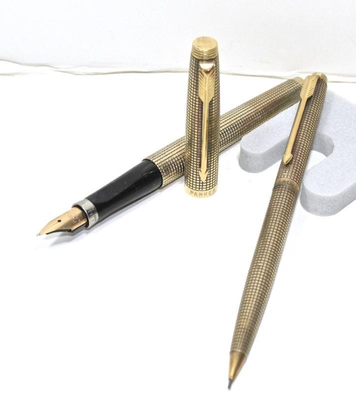 Vintage Parker 75 Cisele Crosshatch Pen Set