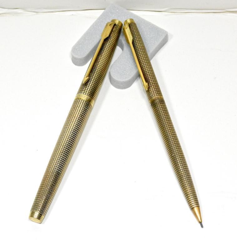 Vintage Parker 75 Cisele Crosshatch Pen Set