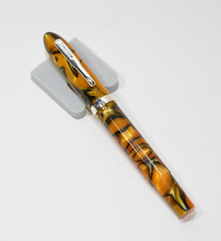 Conklin Nozac Rollerball - Swirled Orange/Black Pearlized