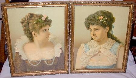 PAIR OF BEAUTIFUL VICTORIAN CHROMOLITHOGRAPHS