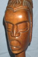 HAND CARVED AFRICAN BUST
