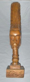 HAND CARVED AFRICAN BUST