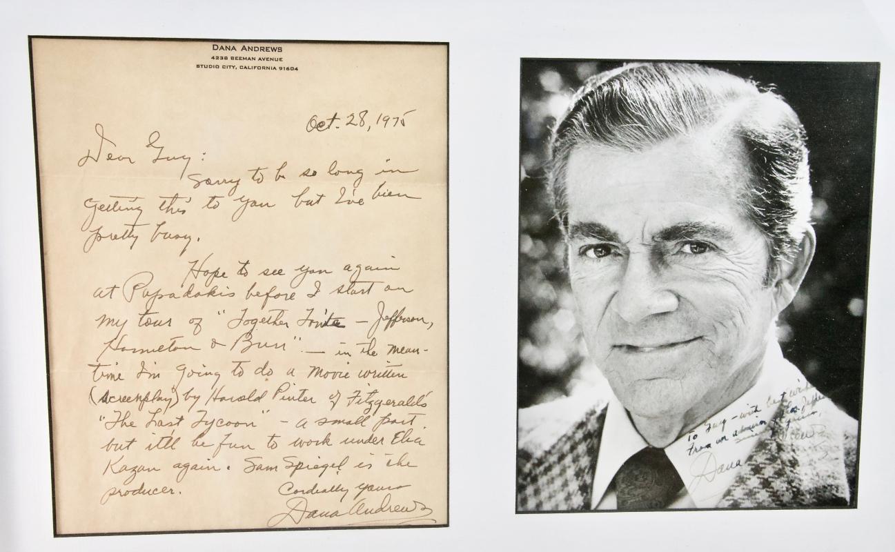 DANA ANDREWS - AUTOGRAPHED PHOTO AND LETTER