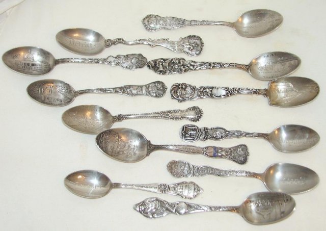 SET OF 12 STERLING SPOONS