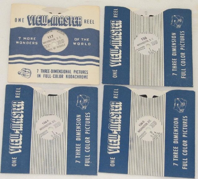 SET OF FIVE VIEWMASTER REELS FEATURING WASHINGTON DC