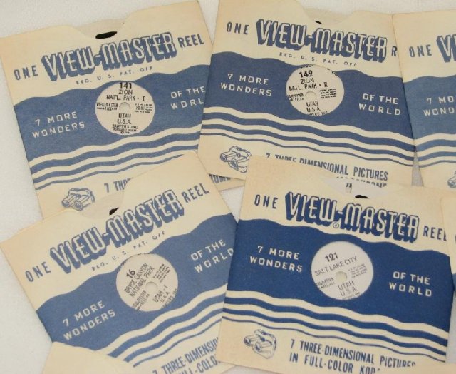 SET OF NINE VIEWMASTER REELS FEATURING UTAH