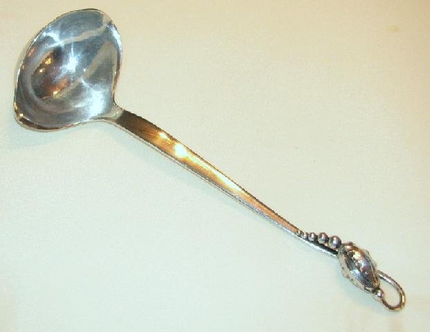 GEORG JENSEN MAGNOLIA BLOSSOM PATTERN STERLING LADLE