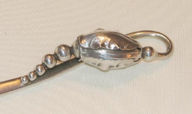 GEORG JENSEN MAGNOLIA BLOSSOM PATTERN STERLING LADLE