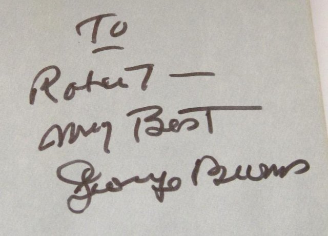 GEORGE BURNS AUTOGRAPHED BOOK -