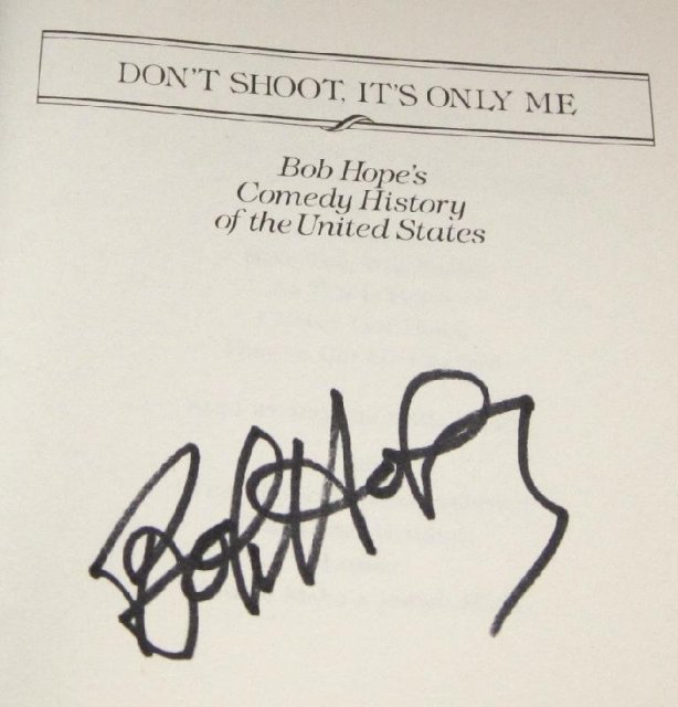 BOB HOPE AUTOGRAPHED BOOK:
