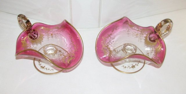 MOSER PINK GLASS NAPPIES