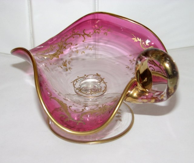 MOSER PINK GLASS NAPPIES