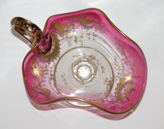 MOSER PINK GLASS NAPPIES
