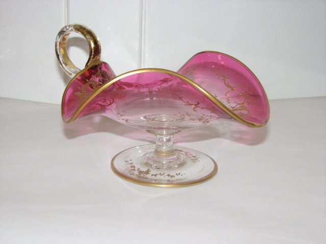 MOSER PINK GLASS NAPPIES