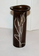 STUNNING HEINTZ VASE - STERLING ON BRONZE
