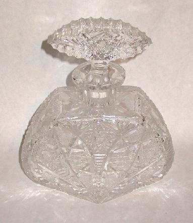 KUSAK - CUT GLASS CRYSTAL DECANTER AND 8 GLASSES