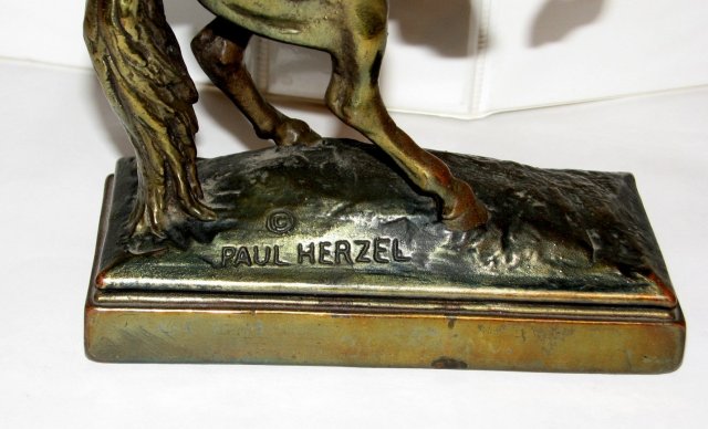 PAUL HERZEL BRONZE STATUE -